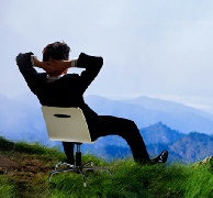 Esencia Business Man enjoying being relaxed with work practitioner Course