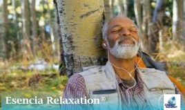 Esencia Lite- relaxed man leaning against a tree Link to Esencia Lite Self Care Relaxation Training Programme - online
